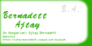 bernadett ajtay business card